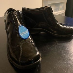 Privo by Clark Patent Leather WaterProof Zip Front  Booties